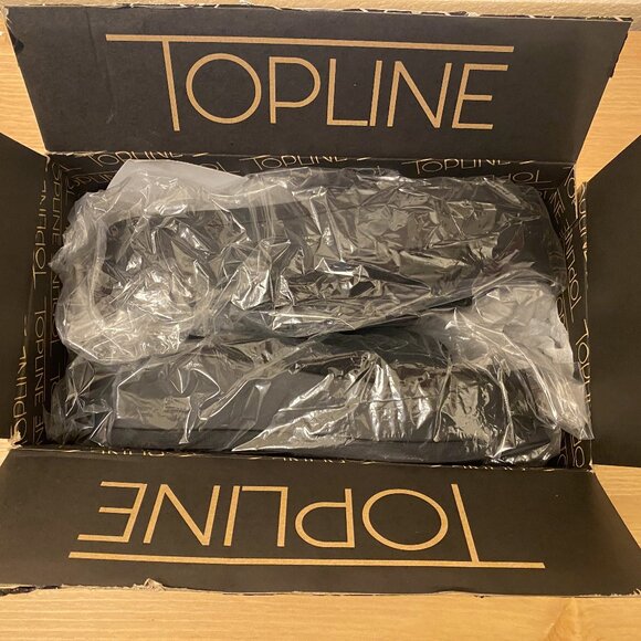 Black, platform, wedge fabric slide shoe. Platform height 1.75 inches, Size 10. - Picture 11 of 13